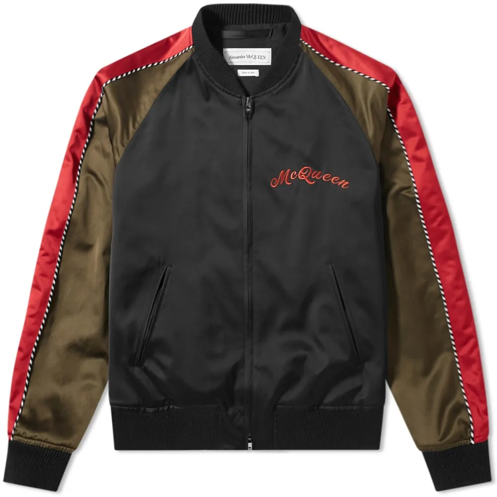 Alexander McQueen Dragon Back Logo Souvenir JacketBlack