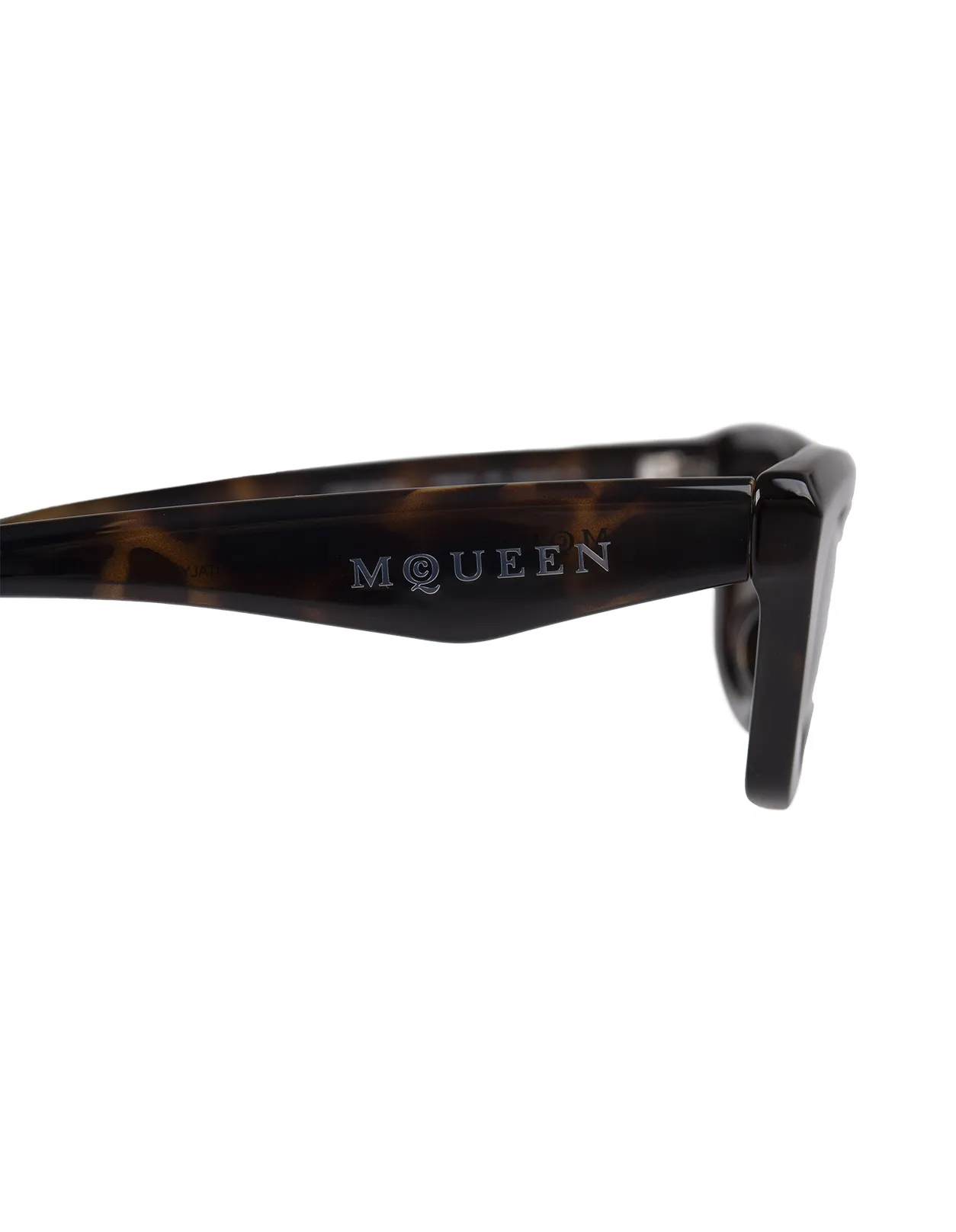 ALEXANDER MCQUEEN Geometric Sunglasses With McQueen Logo In Havana