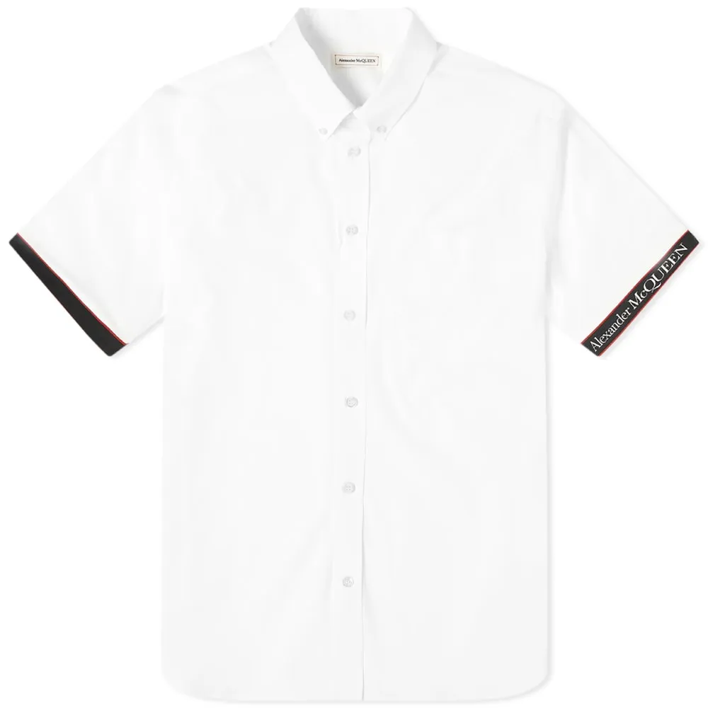 Alexander McQueen Logo Taped Short Sleeve ShirtWhite