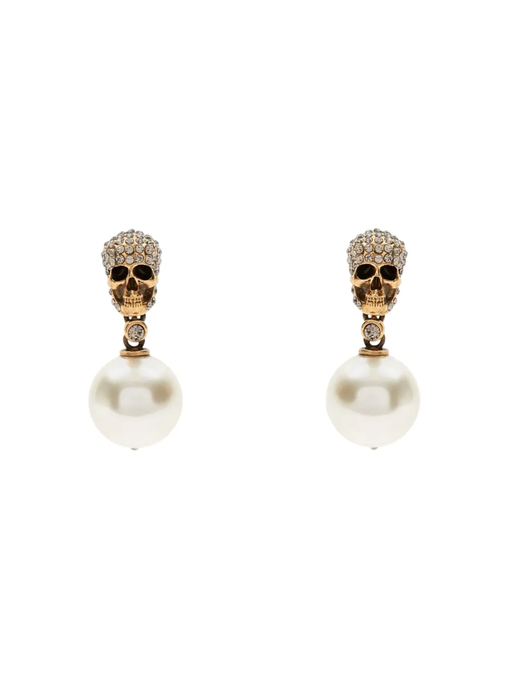 Alexander McQueen Pearl N Skull Earrings