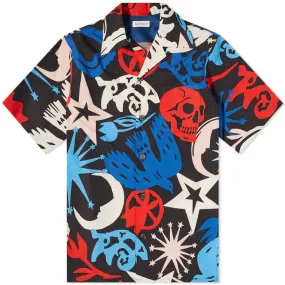 Alexander McQueen Skull All Over Print Vacation ShirtBlack & Multi