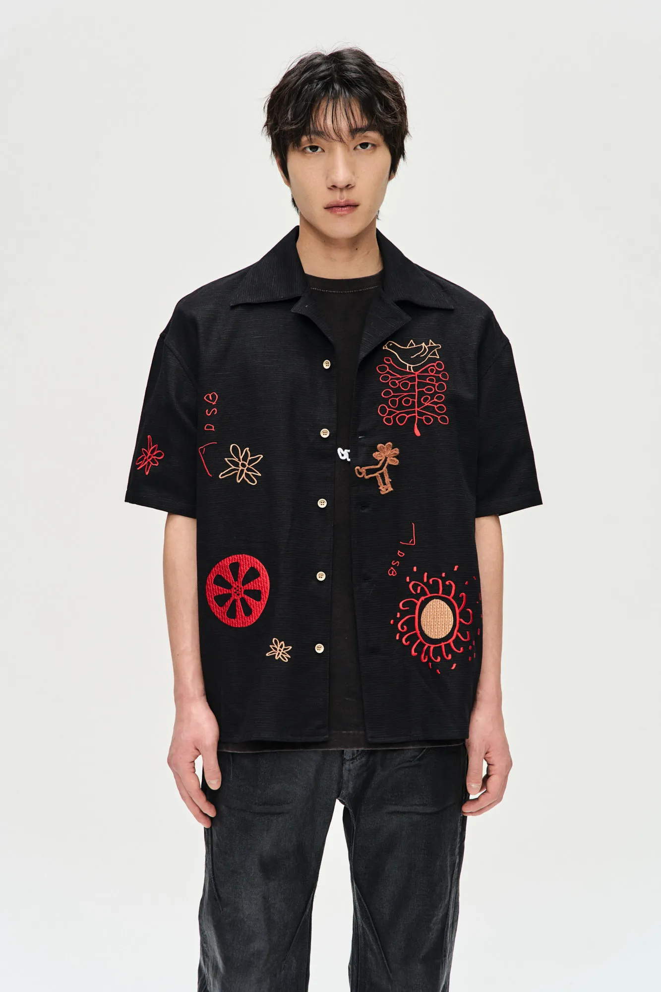 ANDERSSON BELL  |Street Style Cotton Short Sleeves Logo Shirts