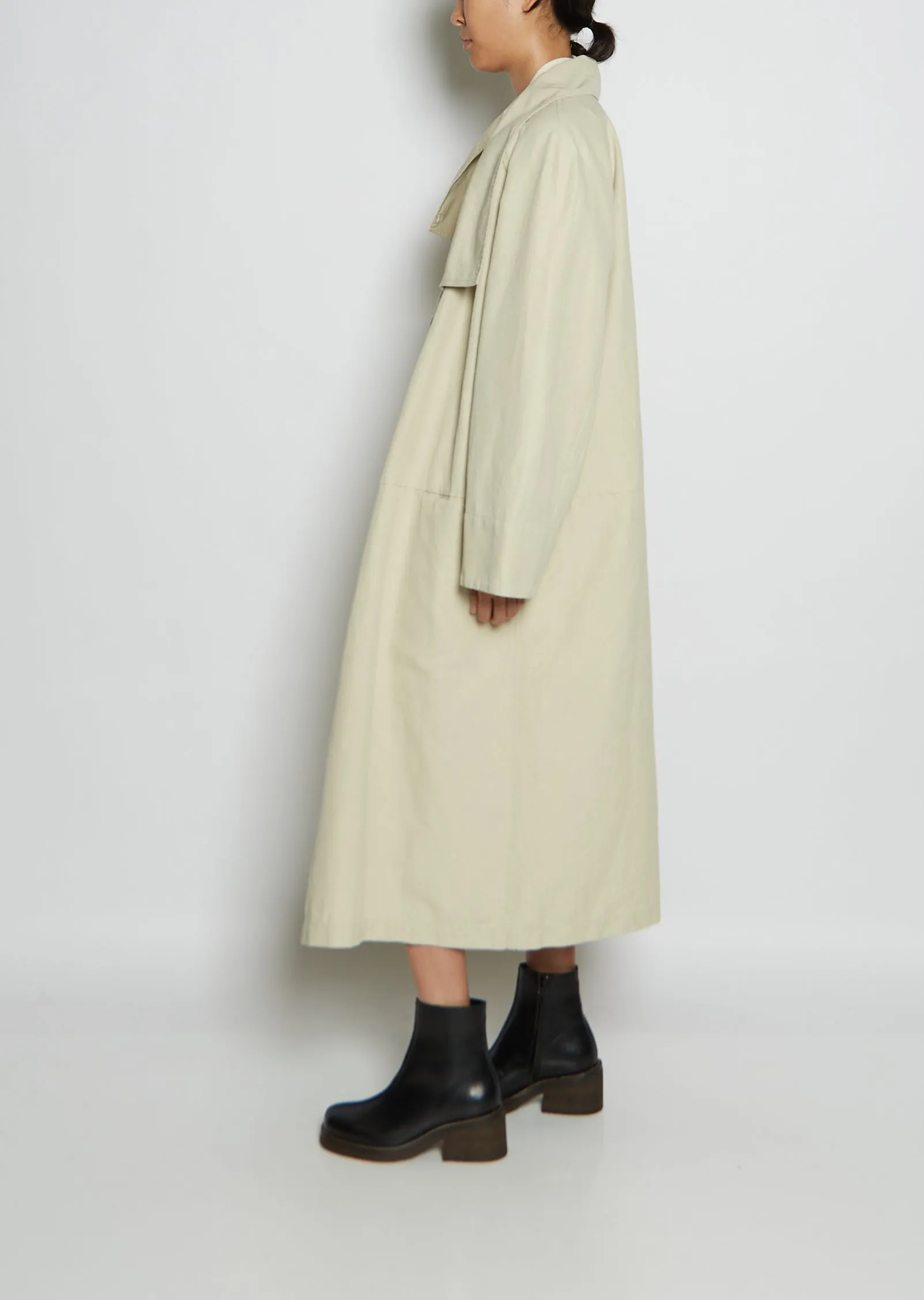 Asymmetric Canvas Dress Coat