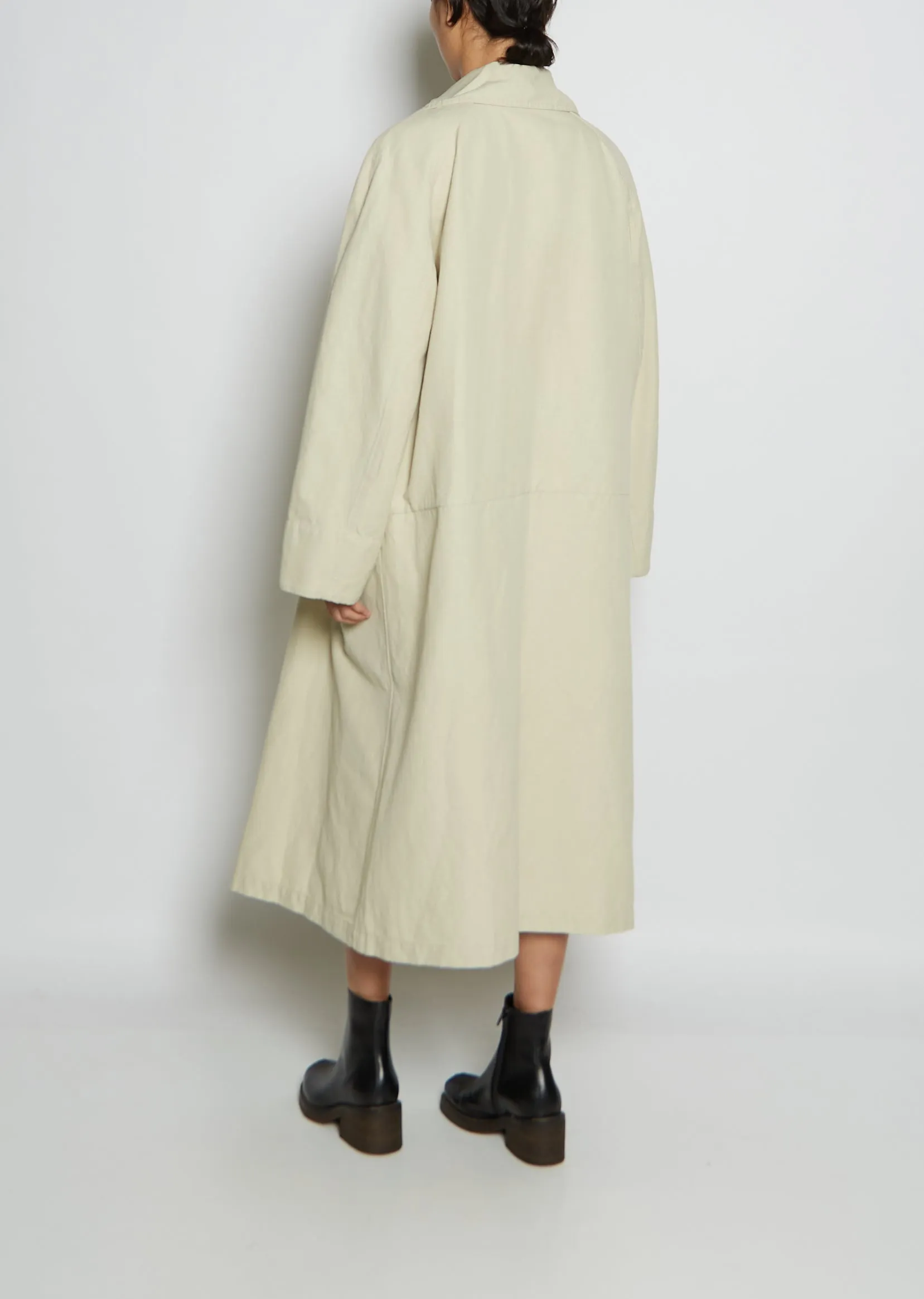 Asymmetric Canvas Dress Coat