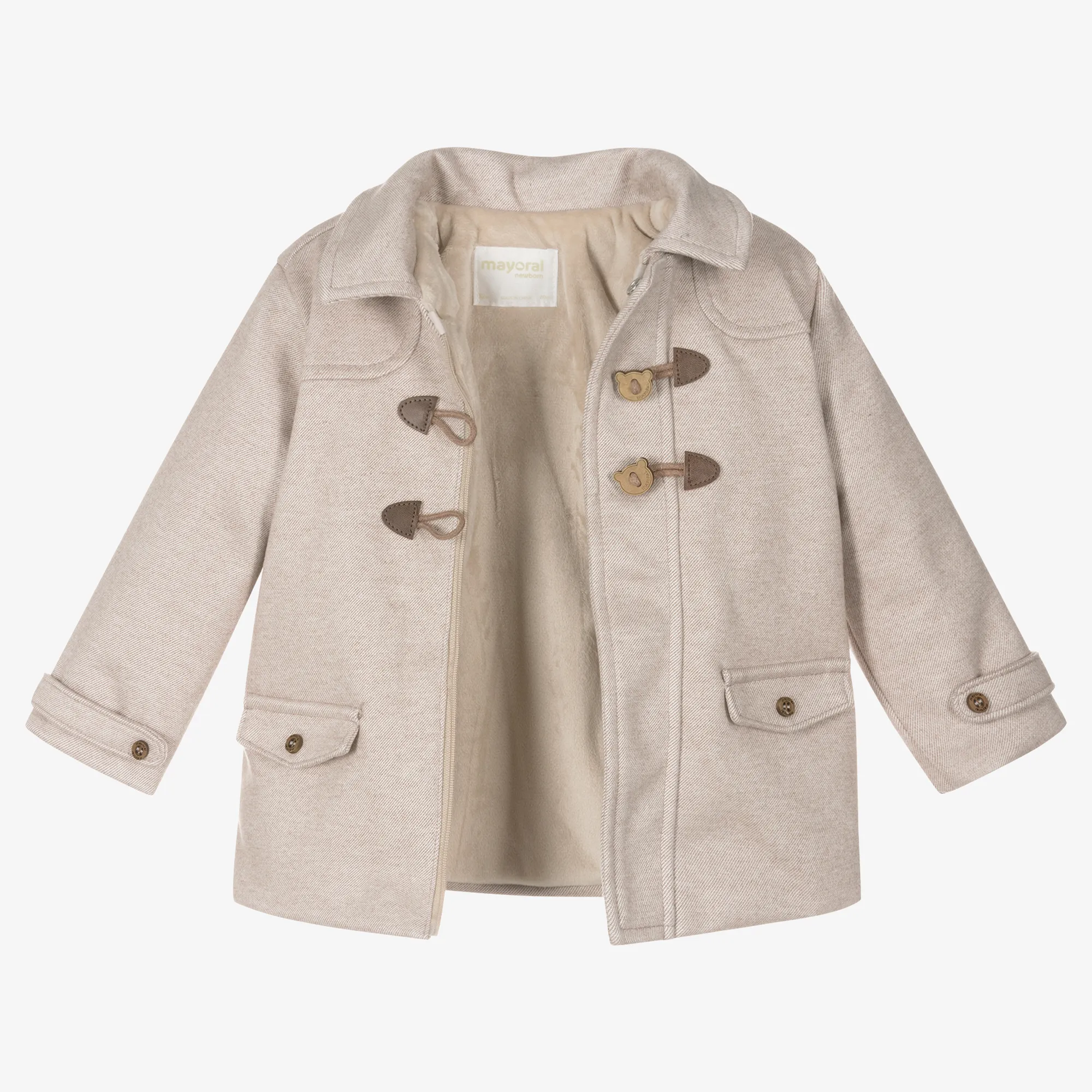 Baby Boys Beige Duffle Coat