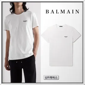 BALMAIN  |Crew Neck Cotton Short Sleeves Logo Luxury