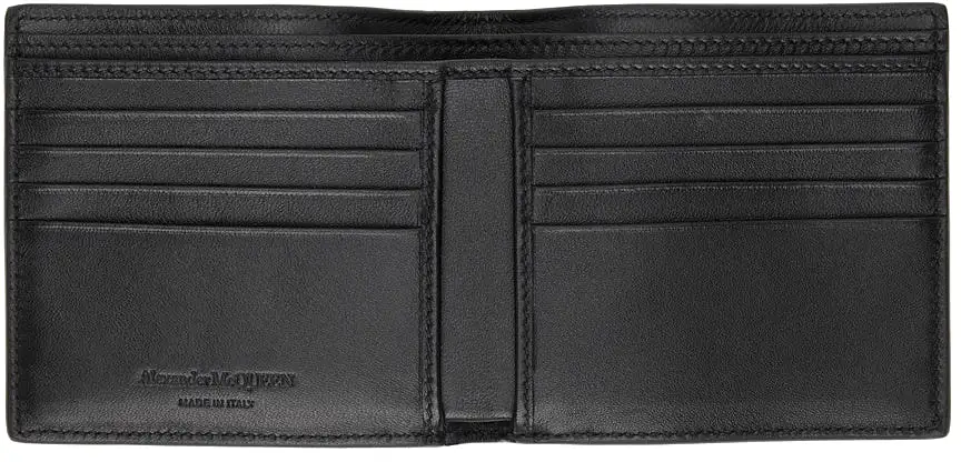 Bi Fold Croc Skull Wallet, Black