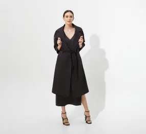 Black cotton trench coat