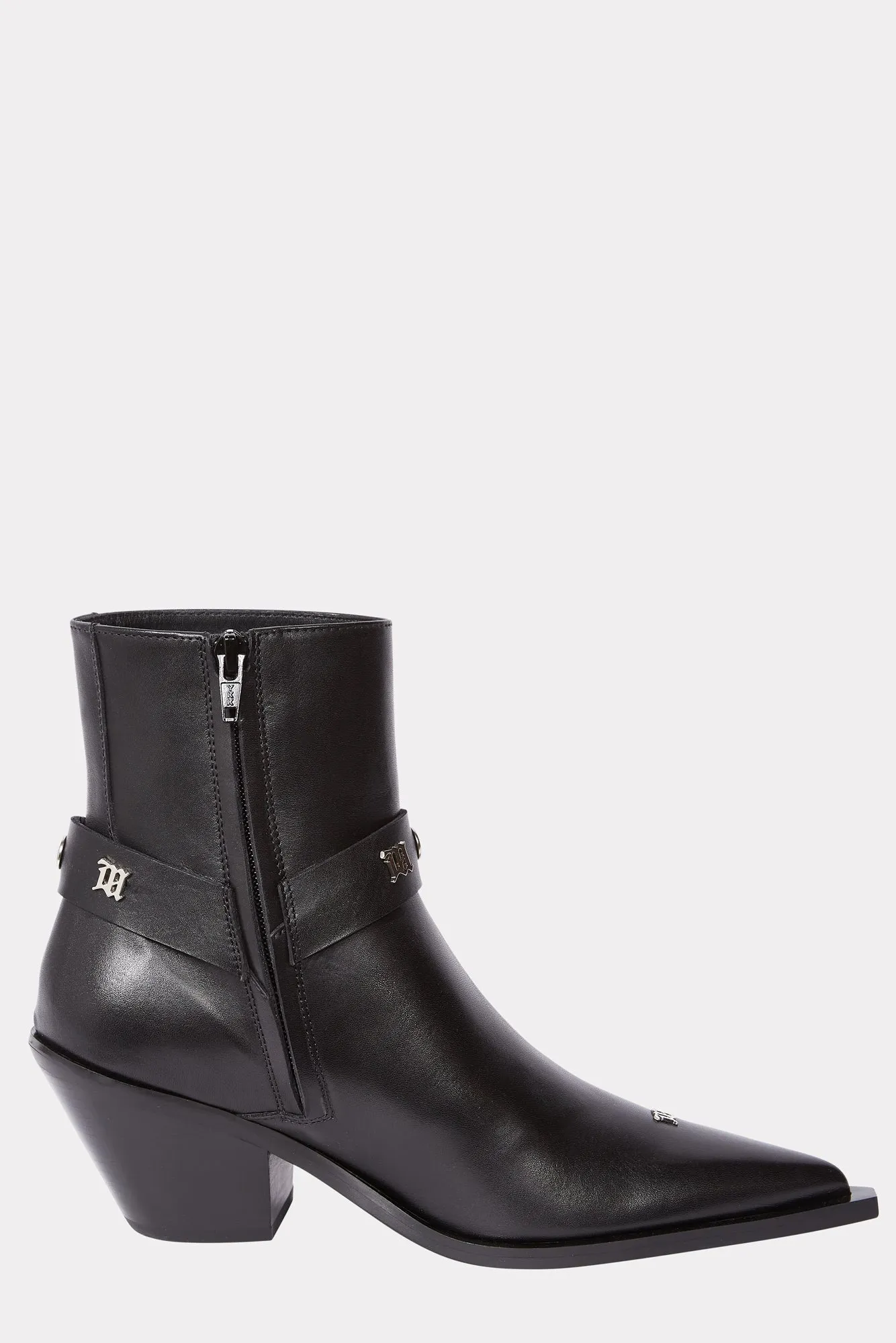 BLACK COWBOY ANKLE BOOTS