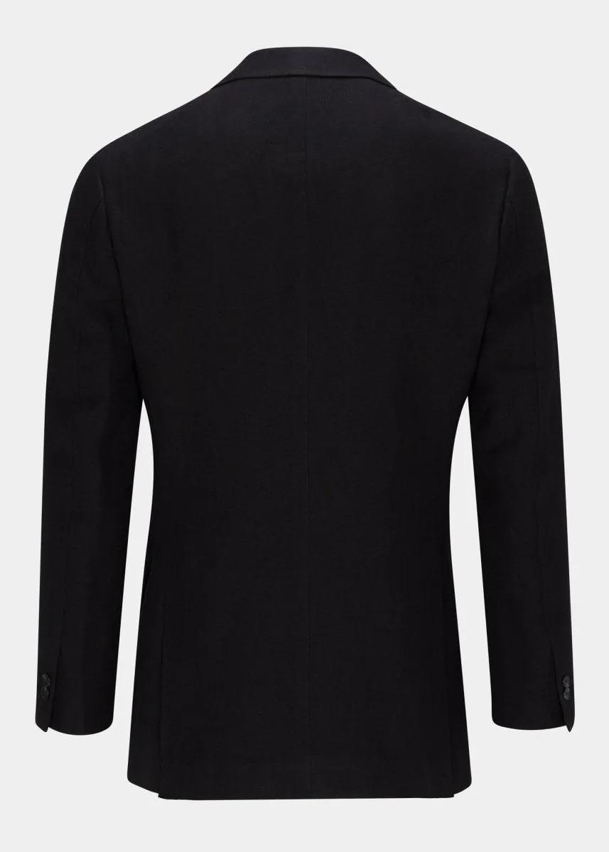 Black Linen Double Breasted Jacket