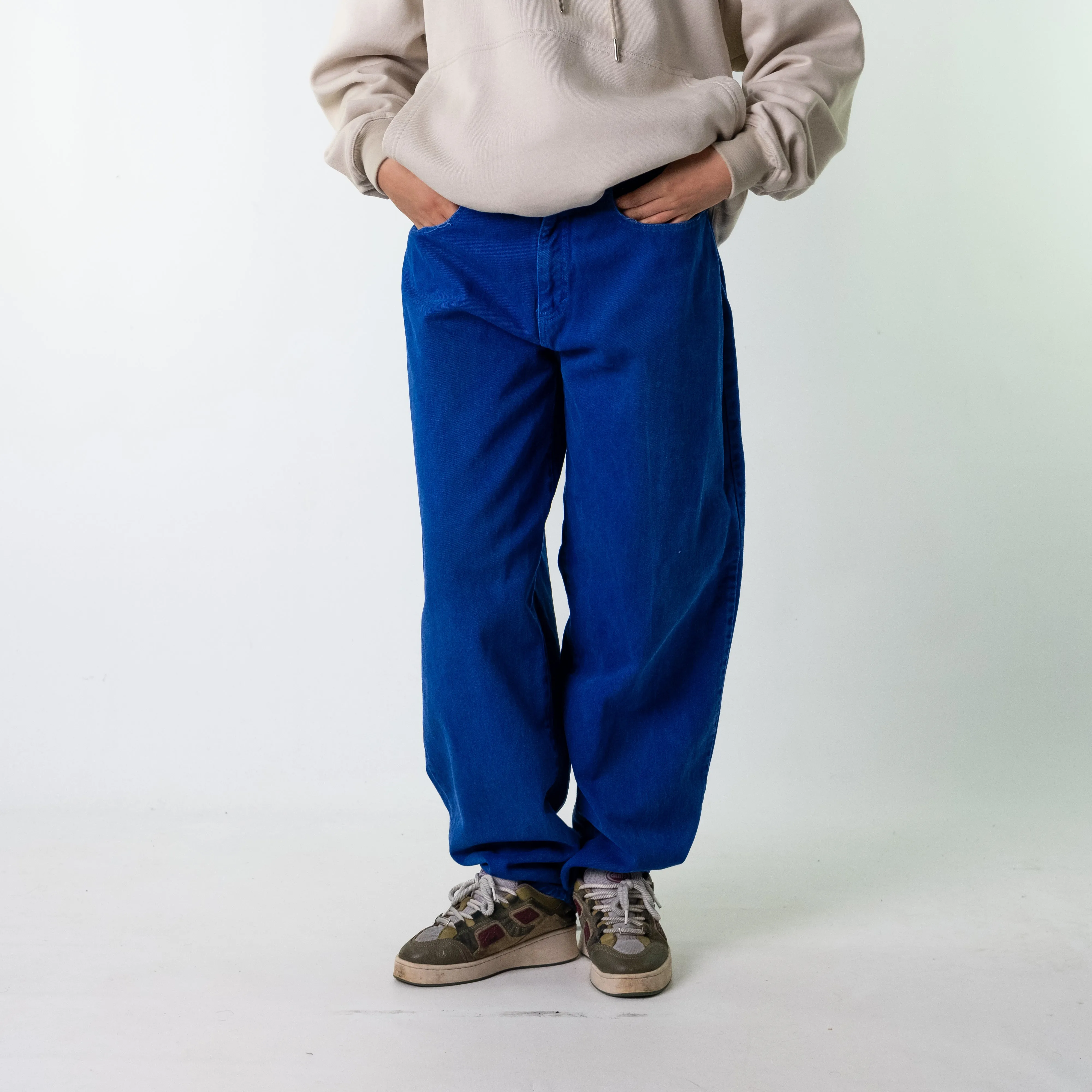 Blue 90s Baggy Hip Hop  Cargo Skater Trousers Pants Jeans (32x34)