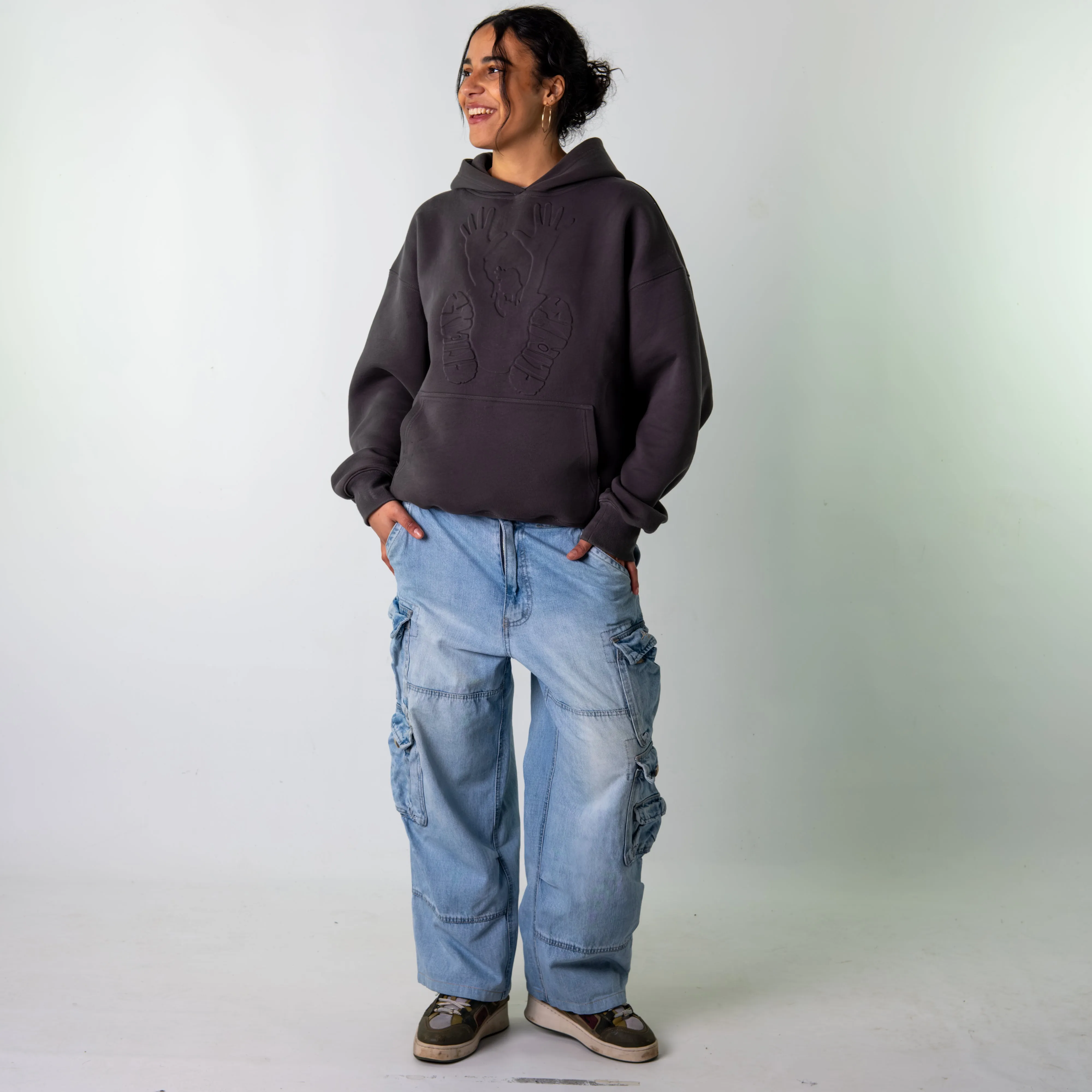 Blue Denim 90s Baggy Hip Hop Jet Lag Cargo Skater Trousers Pants Jeans (34x27)