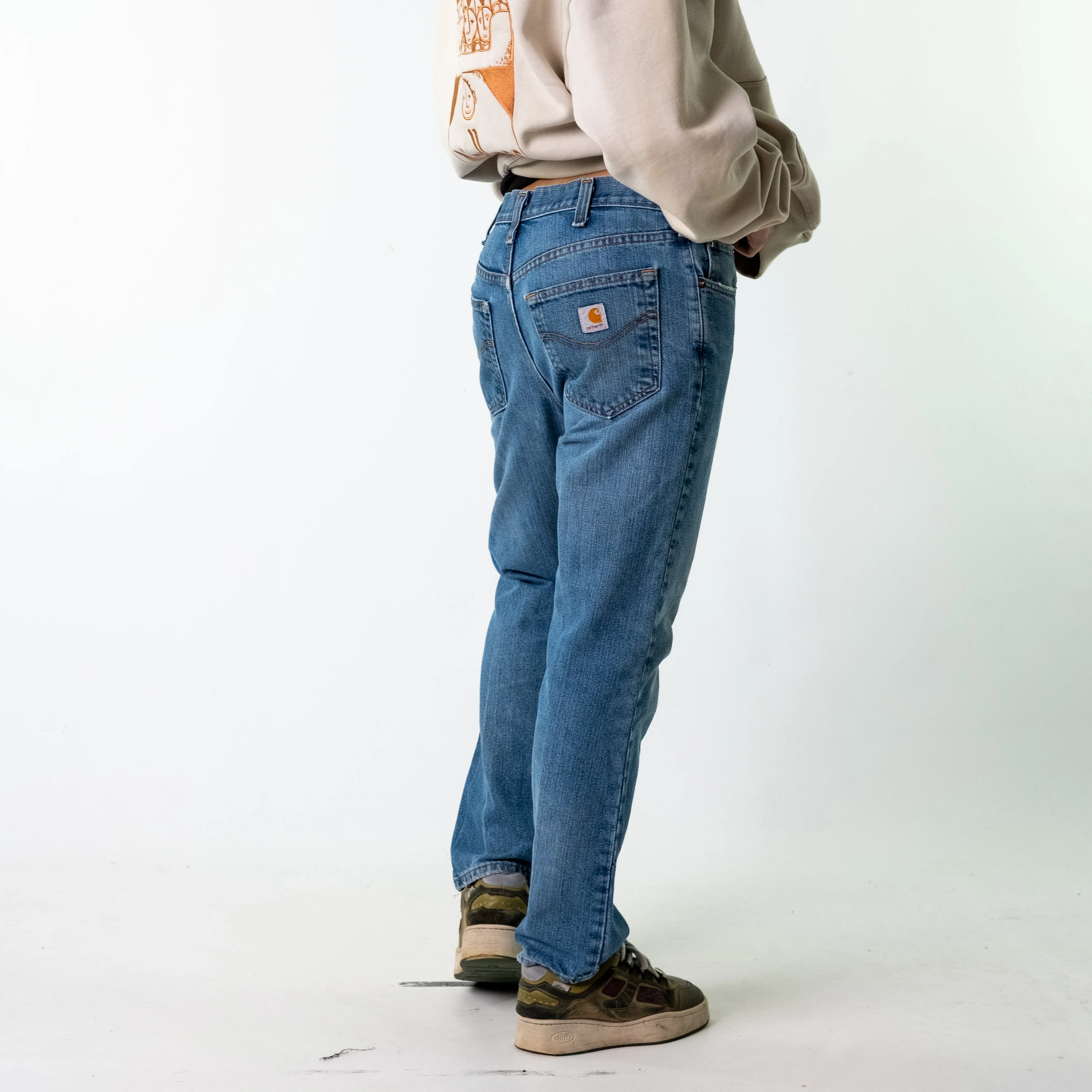 Blue Denim 90s Carhartt  Cargo Skater Trousers Pants Jeans (34x30)