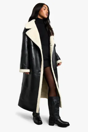 Borg Trim Maxi Aviator Coat