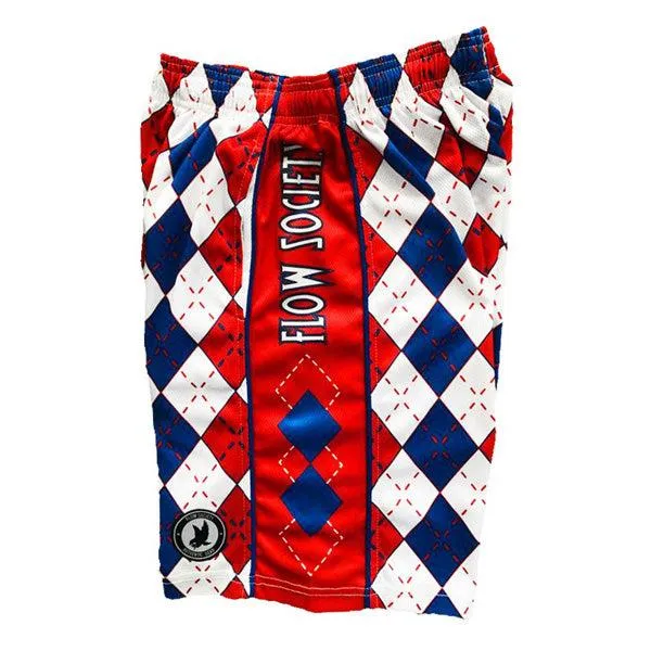 Boys Red, White & Blue Argyle Attack Short