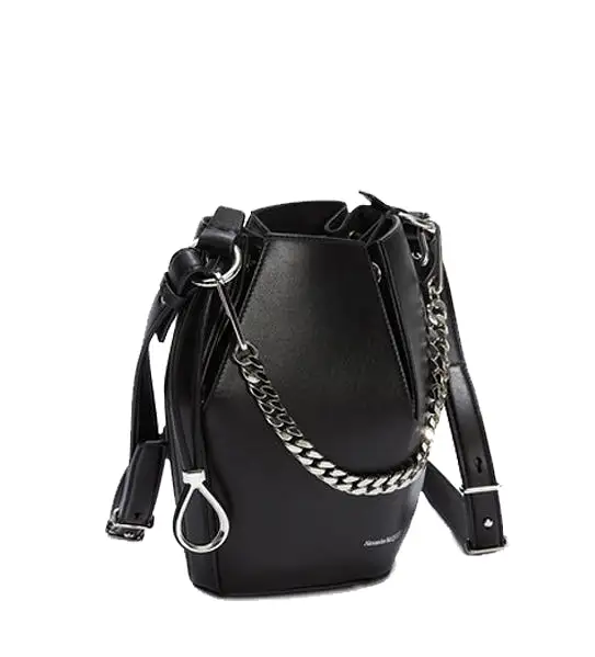 Bucket Bag Small, Black/Silver