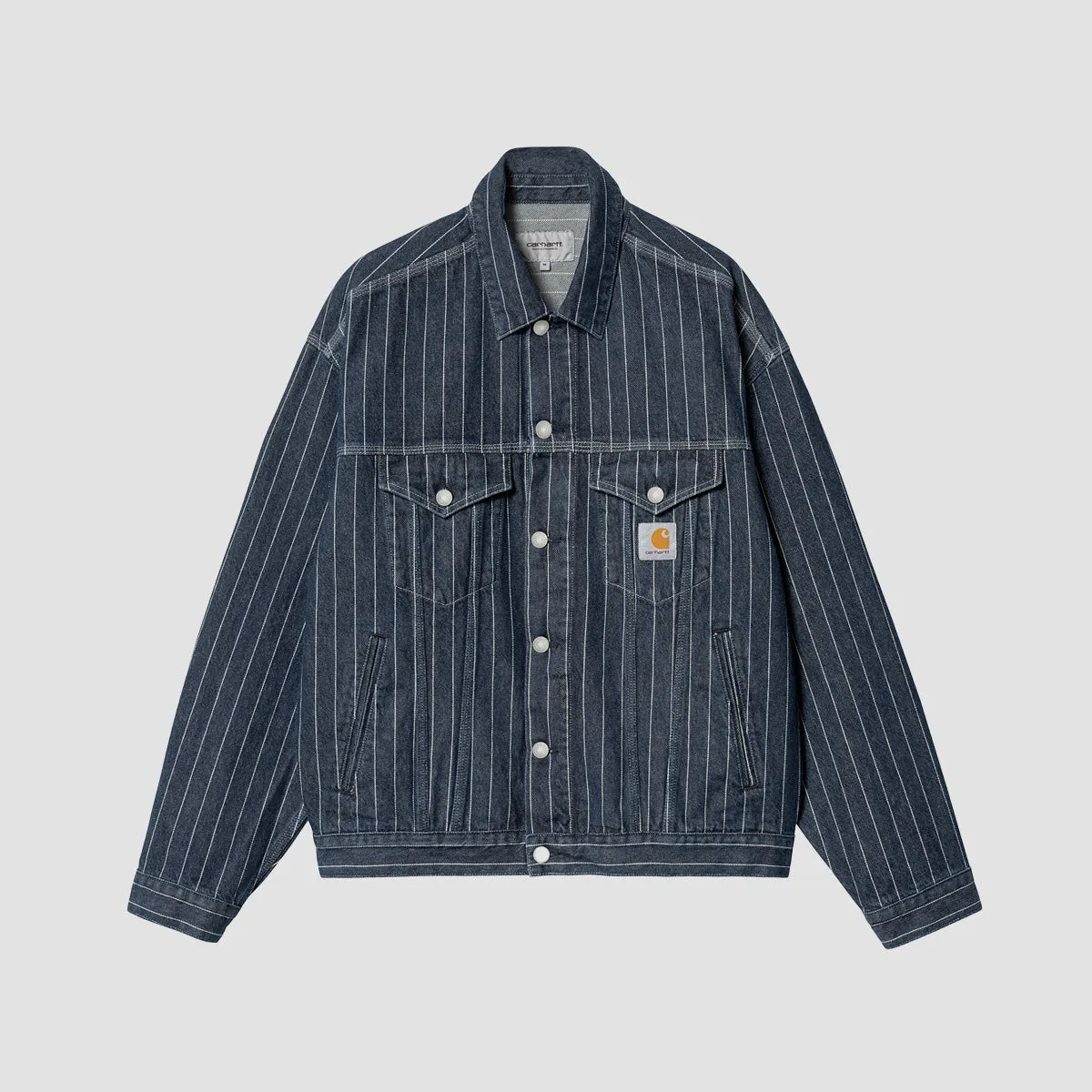 Carhartt WIP Orlean Stripe Jacket Black/White Stone Washed