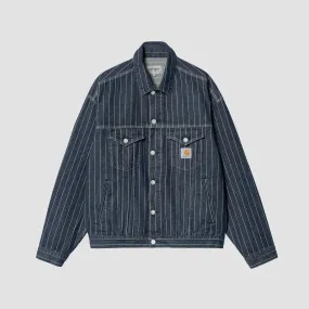 Carhartt WIP Orlean Stripe Jacket Black/White Stone Washed