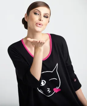 Cat Kiss Graphic Sweater