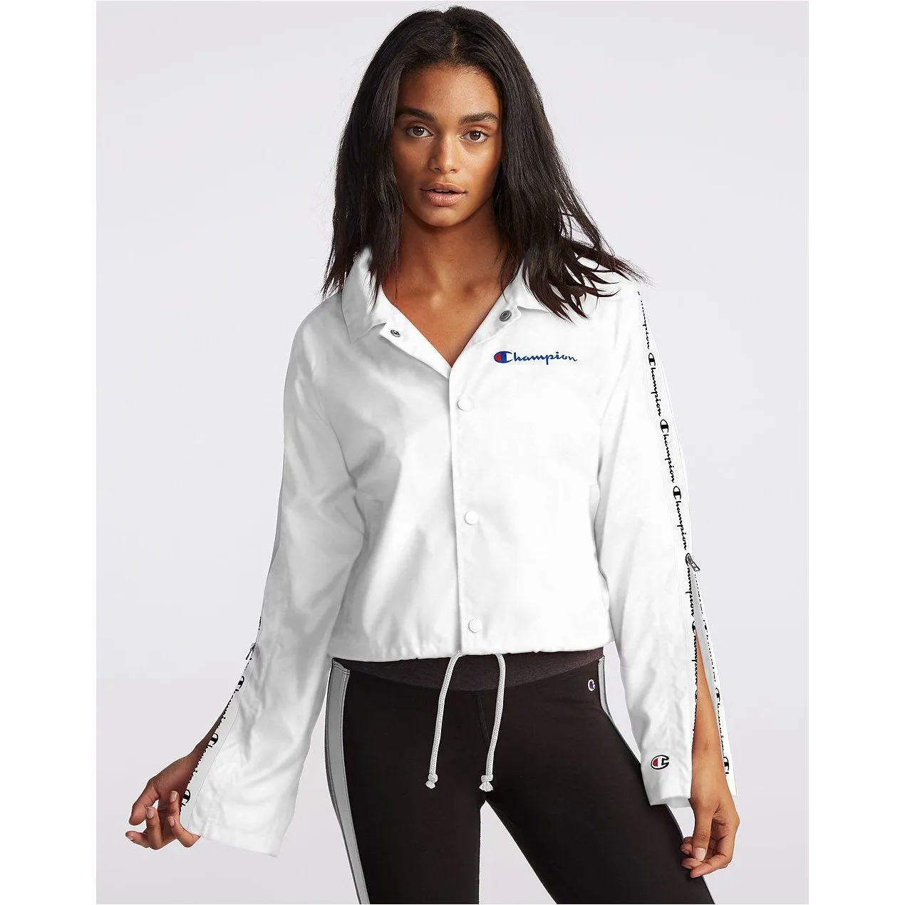 Champion Cropped Coaches Jacket Black Women JL8501-550305-003