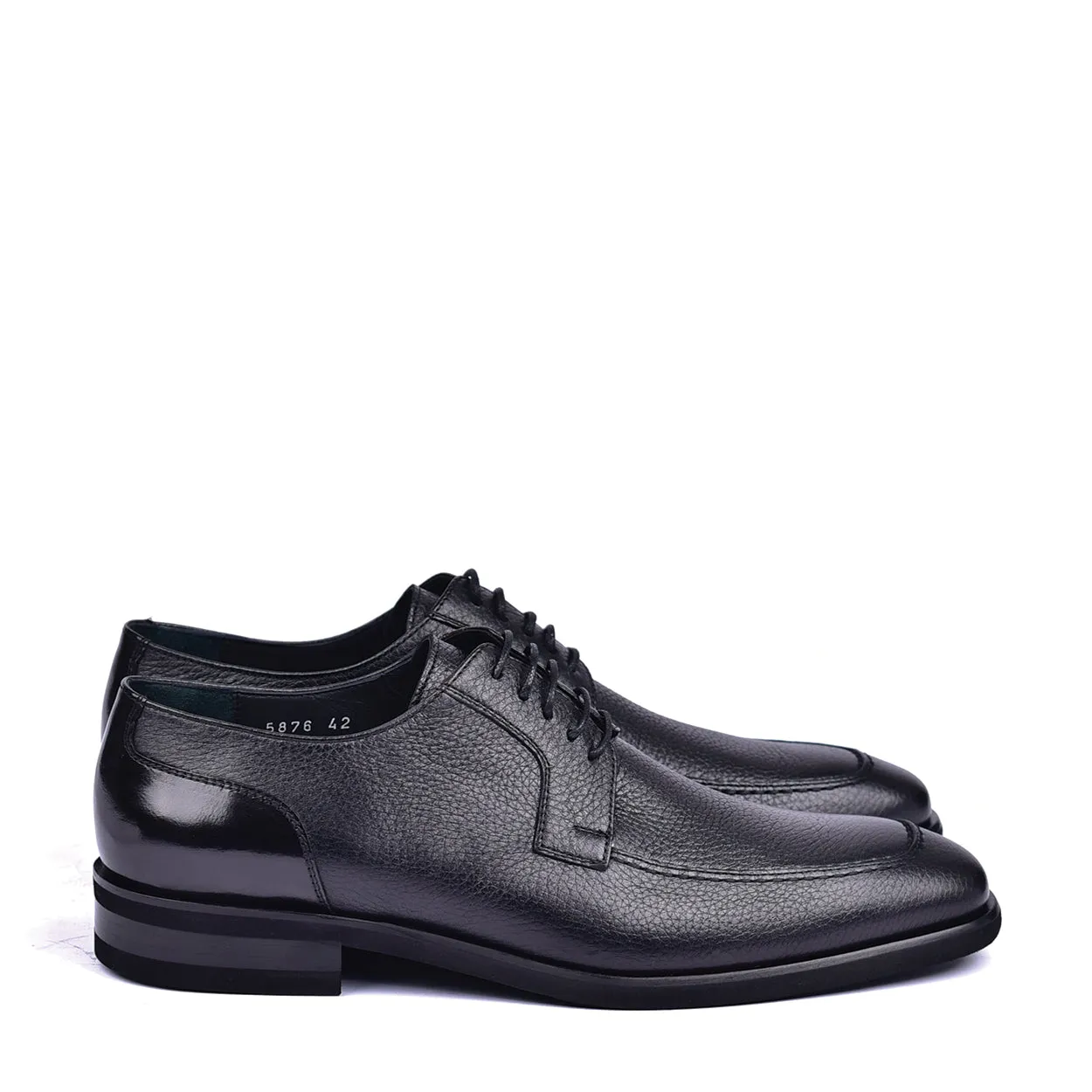 Corrente C0011 5876 Men's Shoes Black Deer-Skin Leather Derby Oxfords (CRT1445)