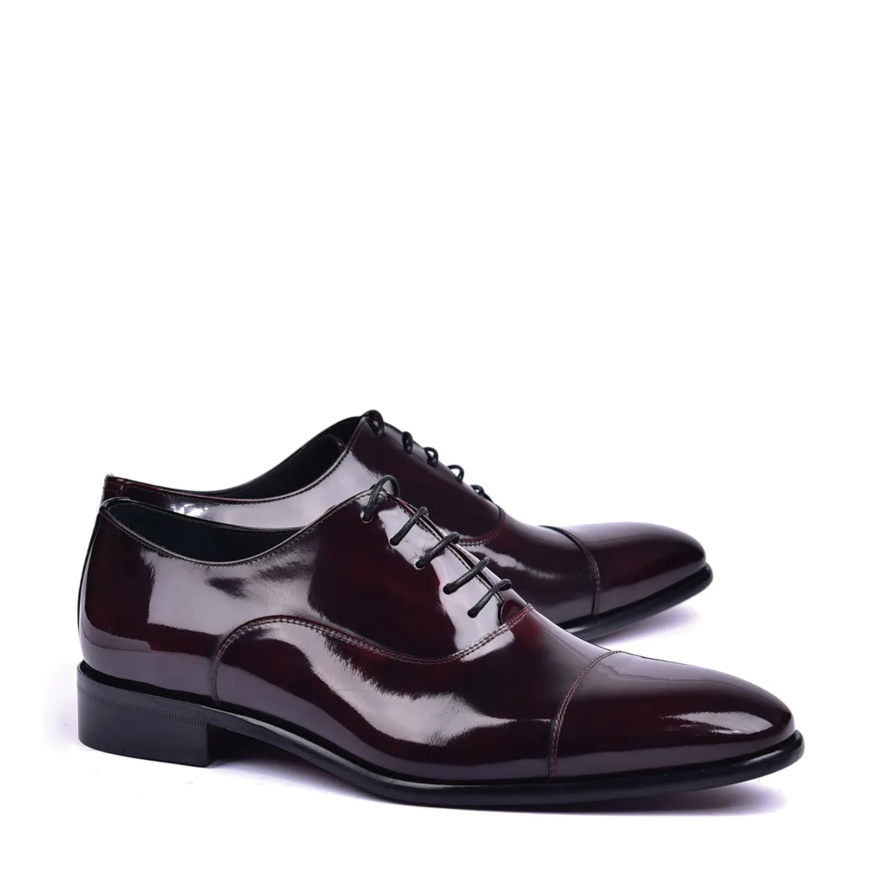 Corrente C0093 6265 Men's Shoes Burgundy Shiny Calf Skin Leather Cap toe Lace Up Oxfords (CRT1450)