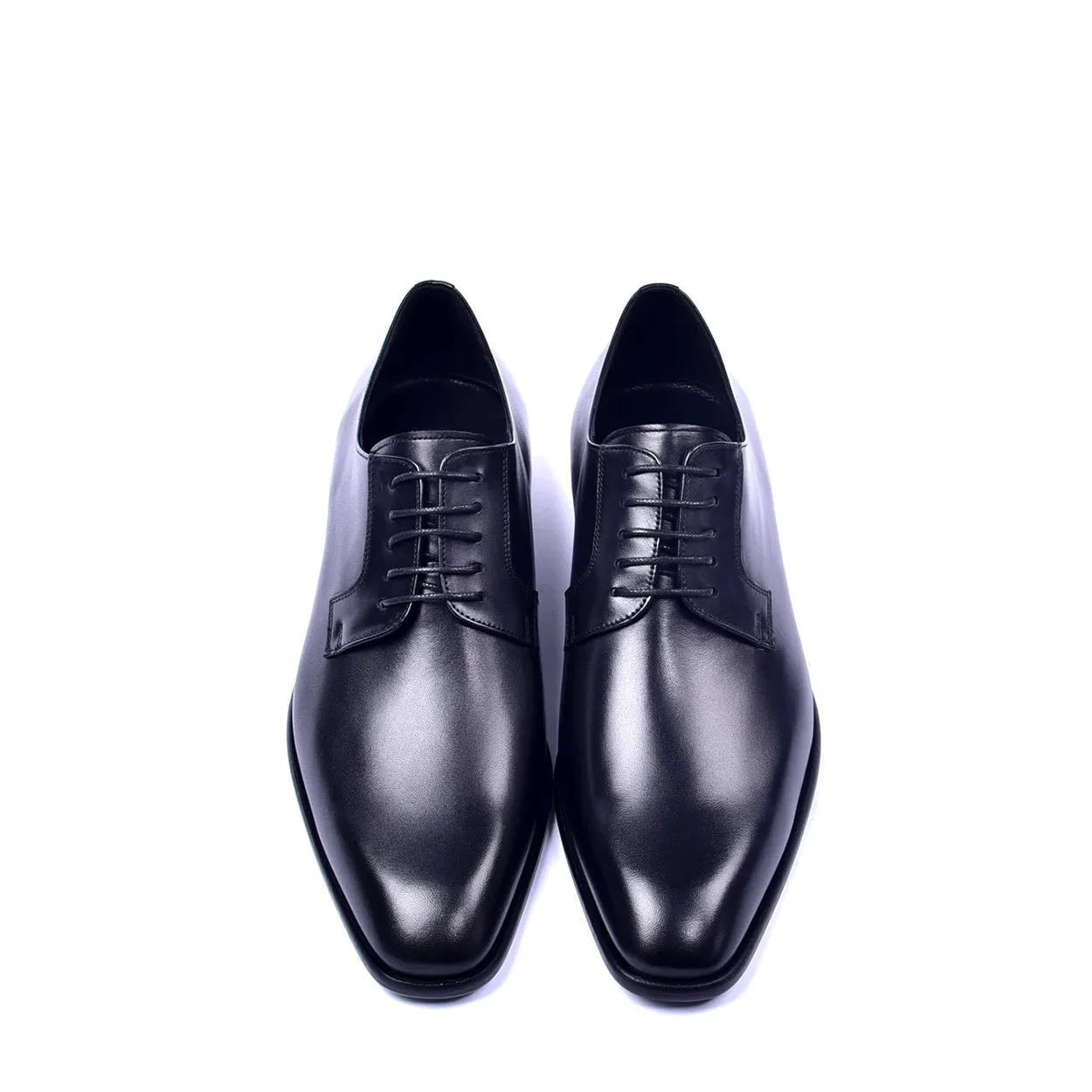 Corrente C01501 6291 Men's Shoes Black Calf-Skin Leather Plain Toe Lace Up Derby Oxfords (CRT1318)