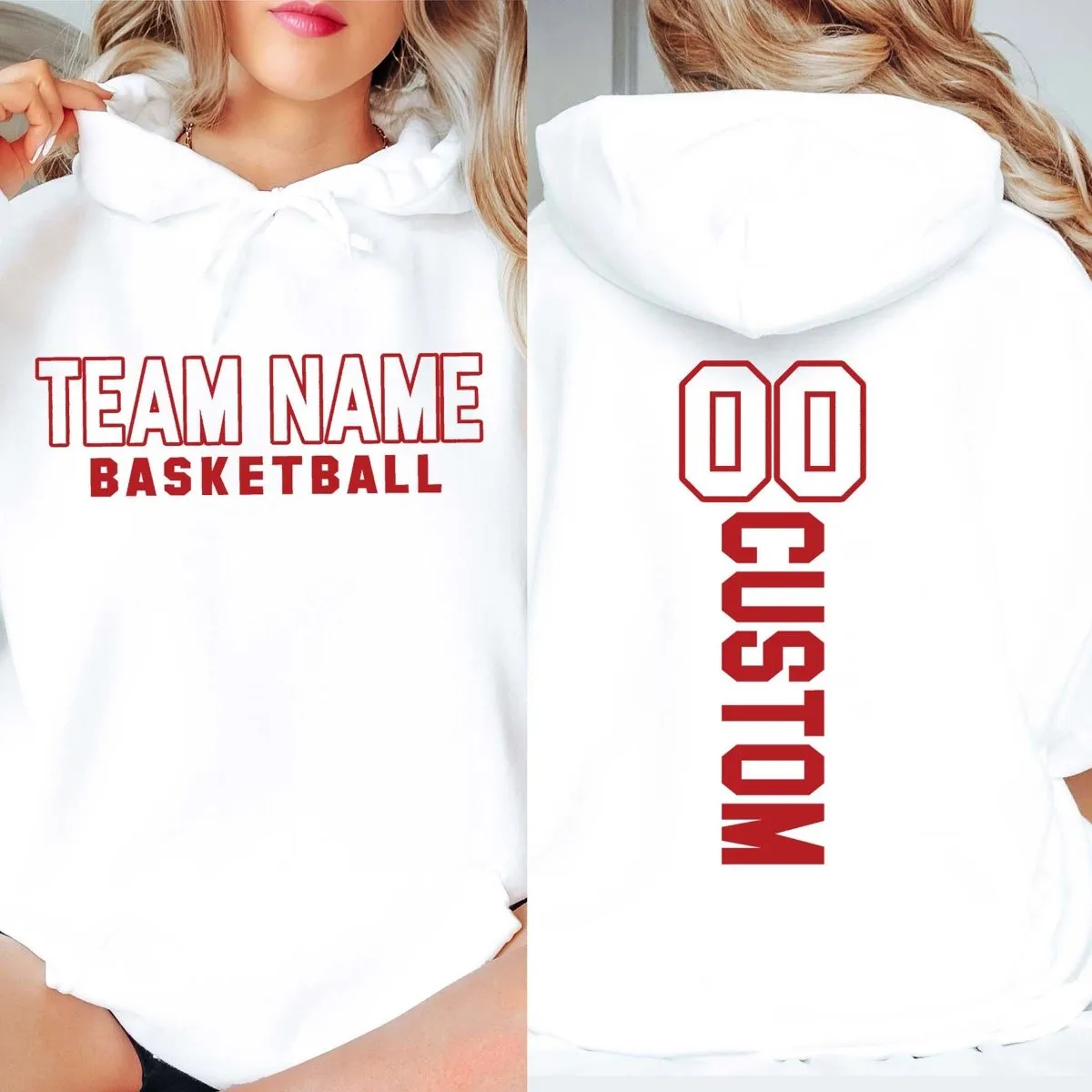 Custom Team Front and Back Personalized Hoodie