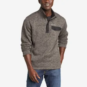 Eddie Bauer Men's Convector Snap Mock Sweater - Charcoal