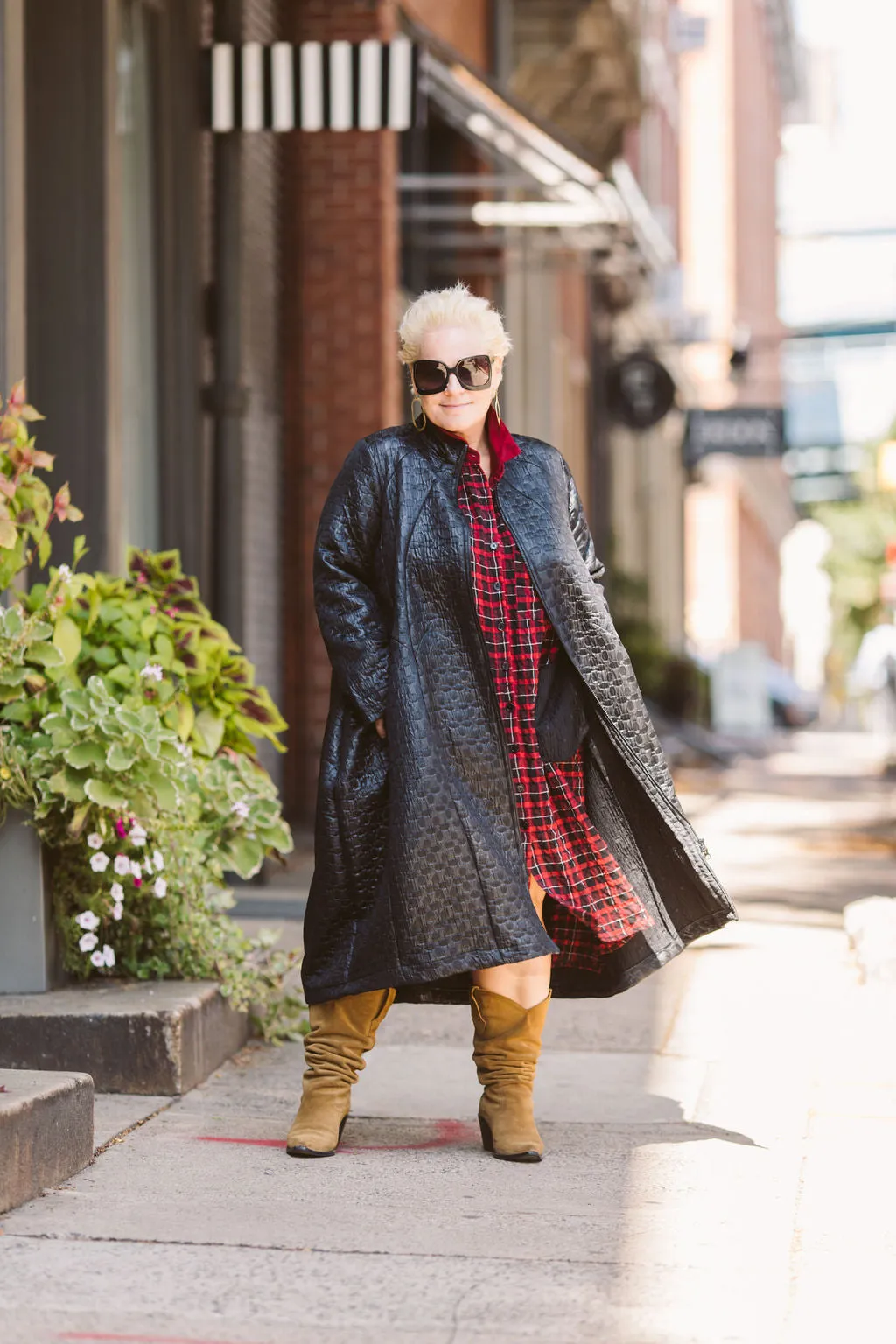 Faux Leather Black Dress/Coat