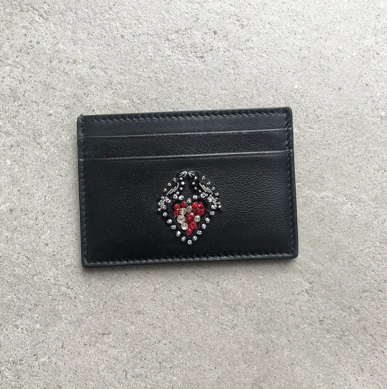 Flat Cardholder Heart, Black