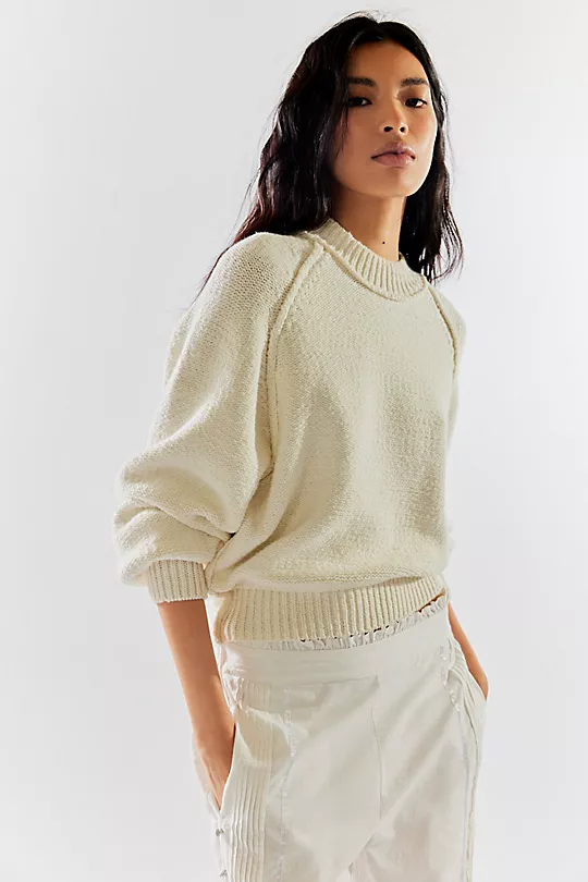 Free People Riley Pullover - Ivory