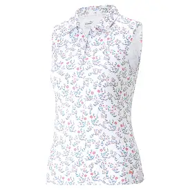 Girl's MATTR Micro Floral Sleeveless Golf Polo