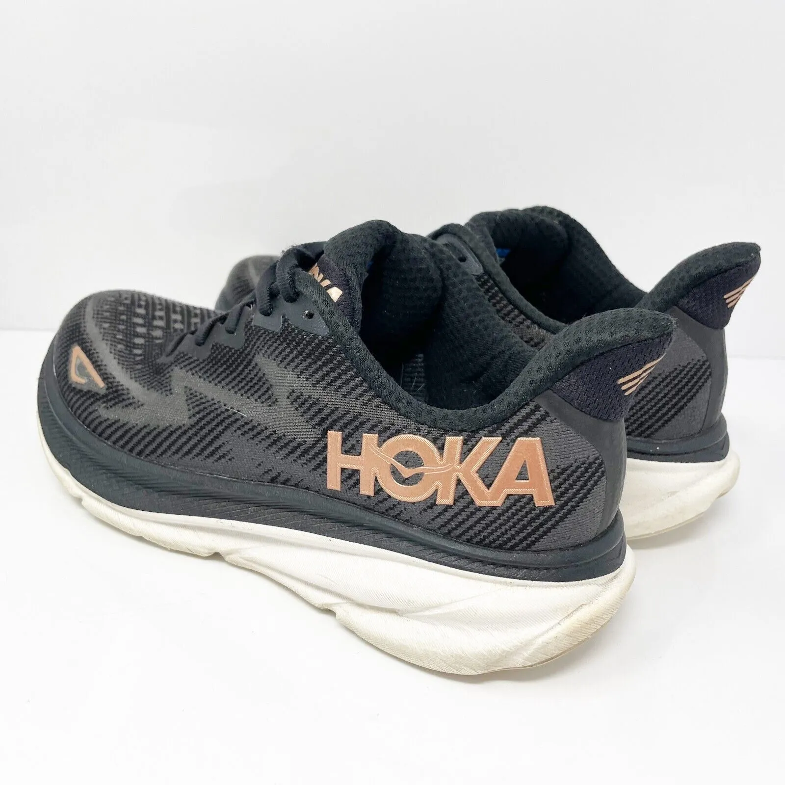 Hoka One One Womens Clifton 9 1127896 BRGL Black Running Shoes Sneakers Sz 9.5 B