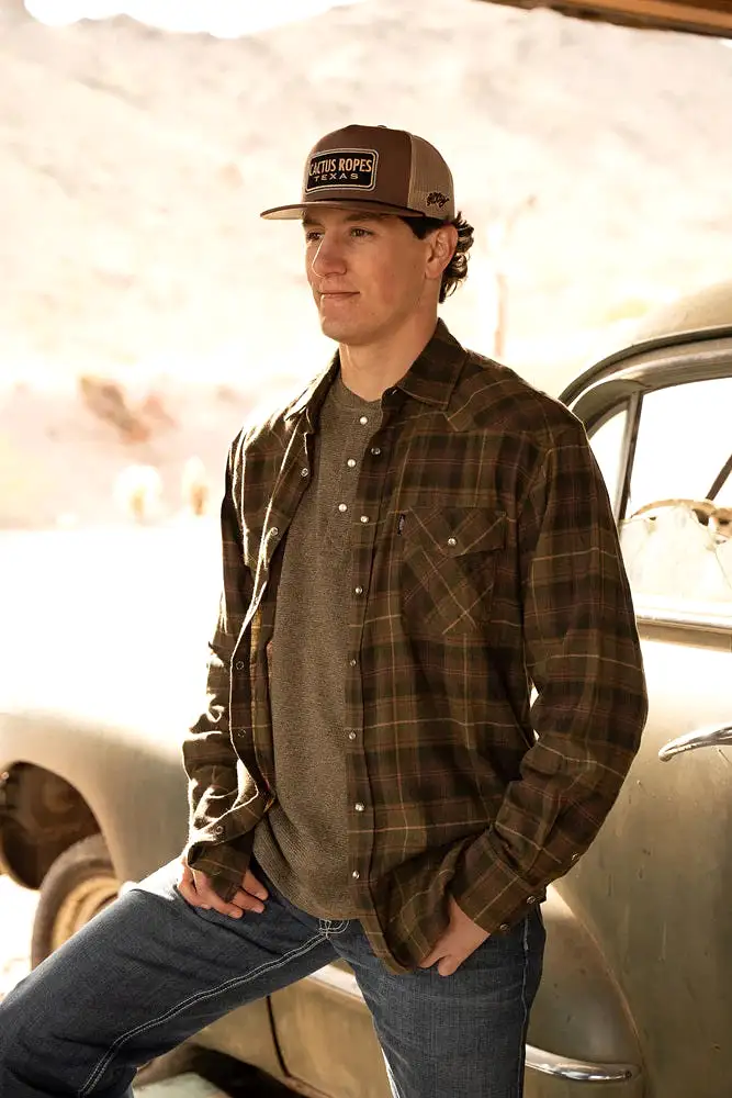 'Hooey' Men's Flannel Snap Front - Brown / Black