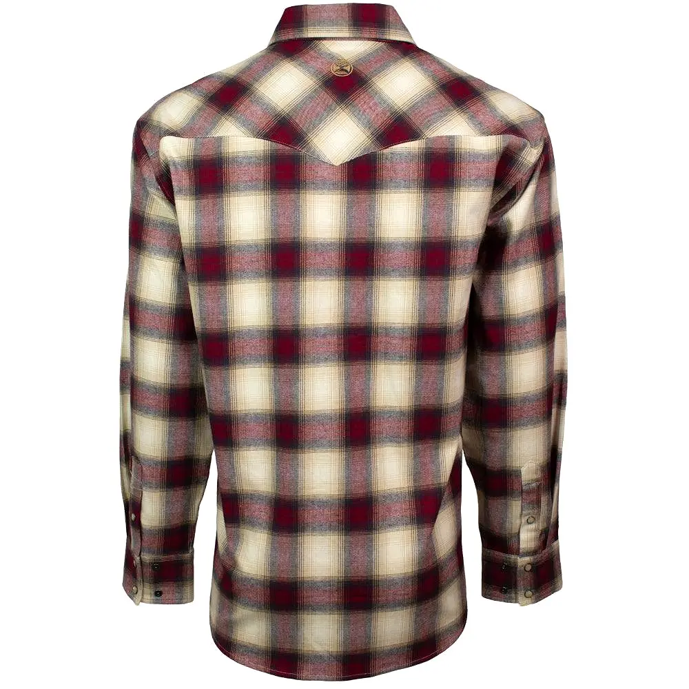 'Hooey' Men's Flannel Snap Front - Cream / Red