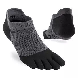 Injinji Unisex Lightweight No-Show Socks Black/Grey