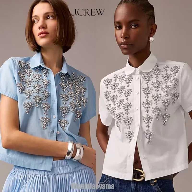 J Crew  |Casual Style Cotton Short Sleeves Office Style Elegant Style