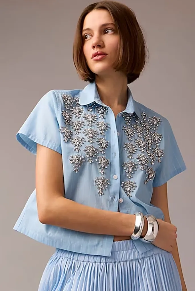 J Crew  |Casual Style Cotton Short Sleeves Office Style Elegant Style