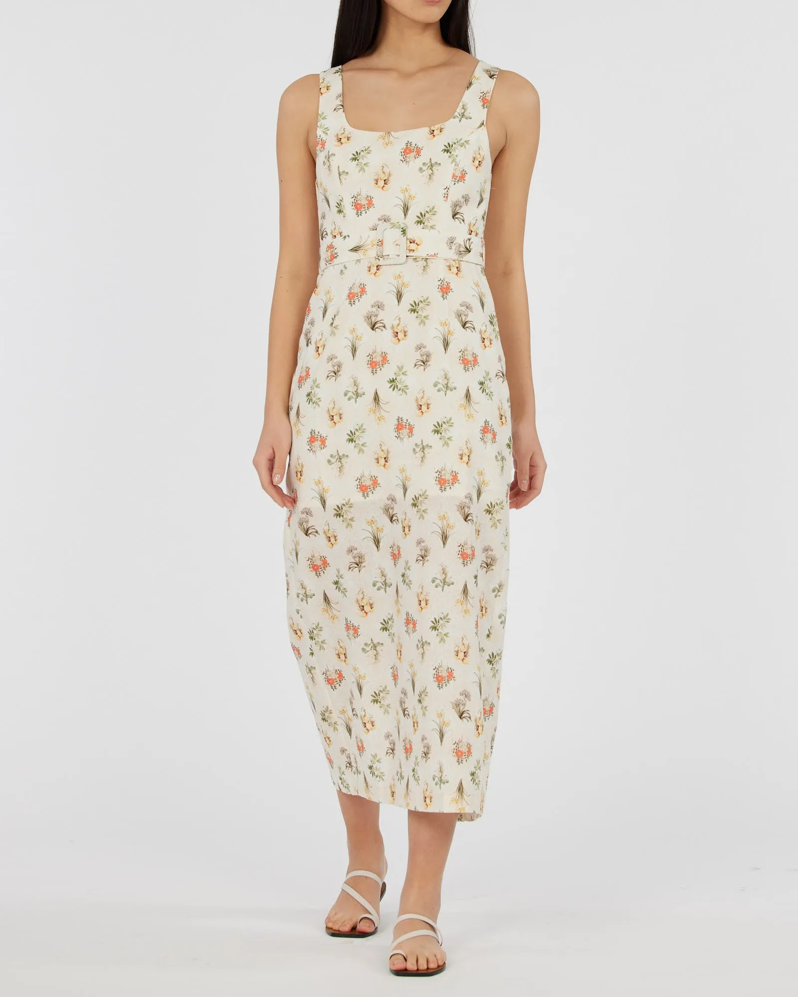 Jardin Linen Midi Dress