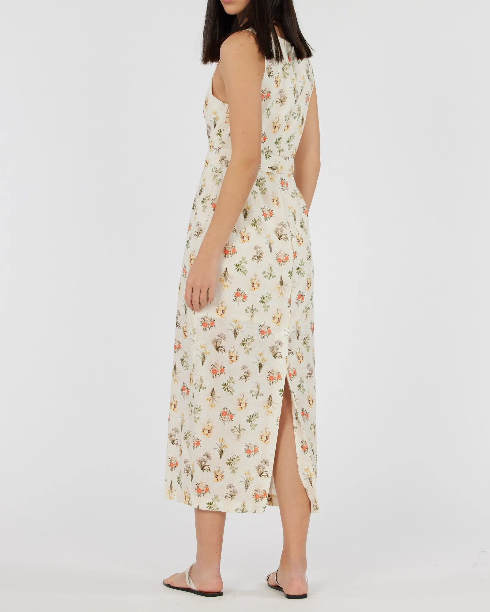 Jardin Linen Midi Dress