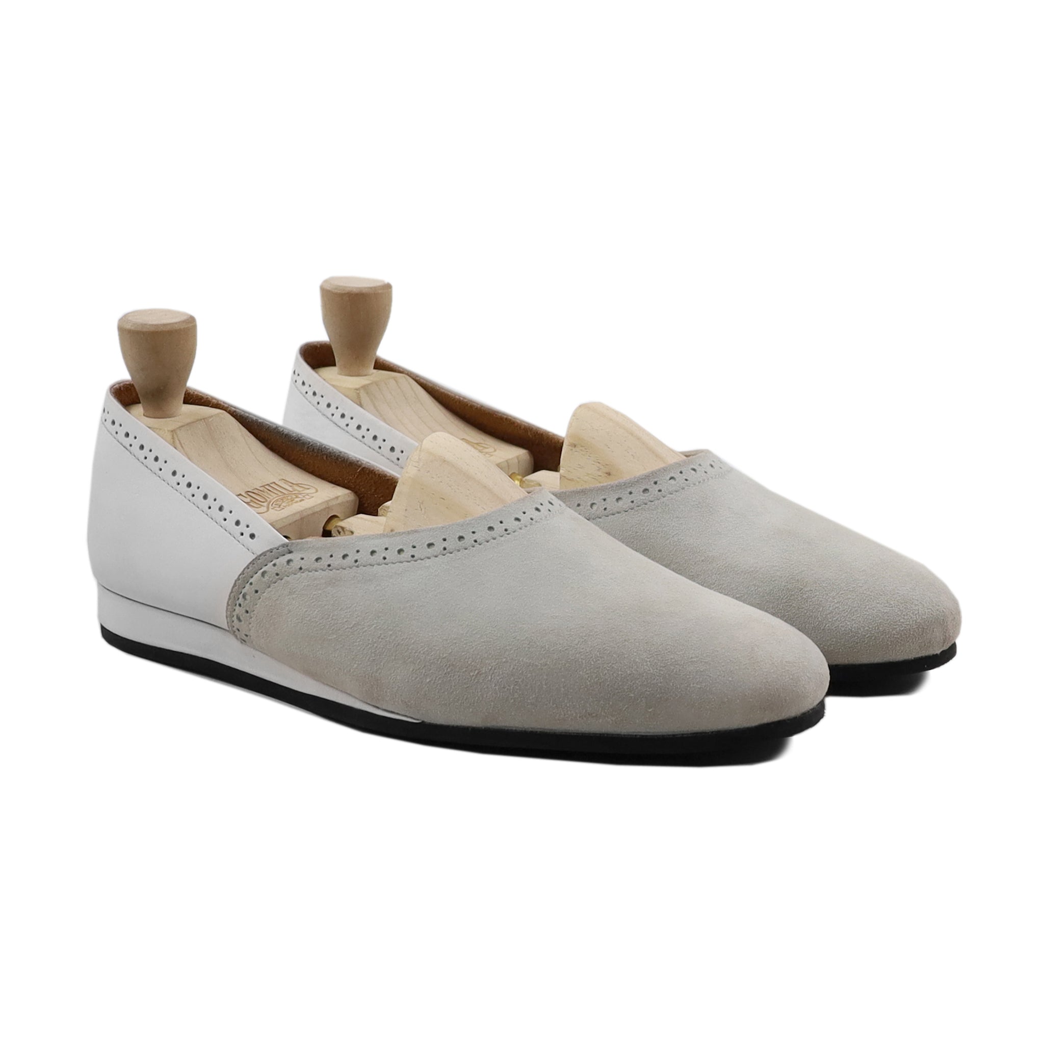 Kranj - Men's Grey Kid Suede Loafer