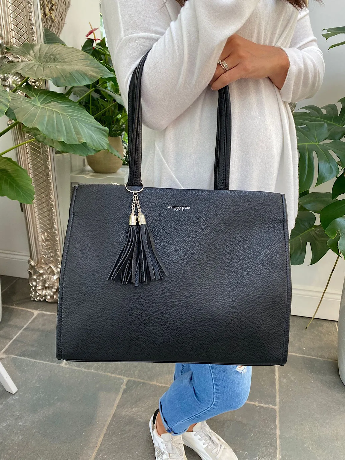 Leather Look Tassel Multi Way Bag