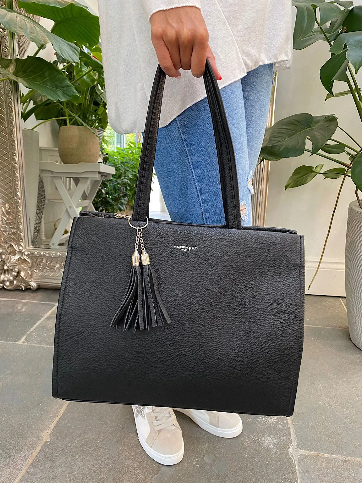 Leather Look Tassel Multi Way Bag