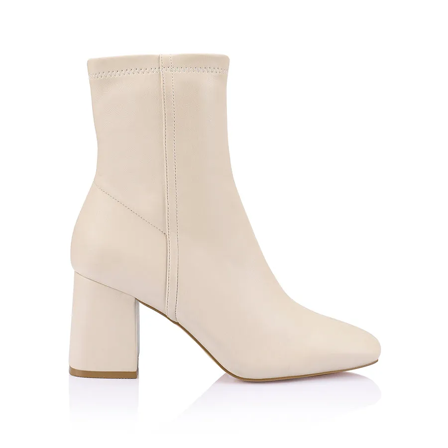 Lizzo Stretch Ankle Boots - Bone Stretch