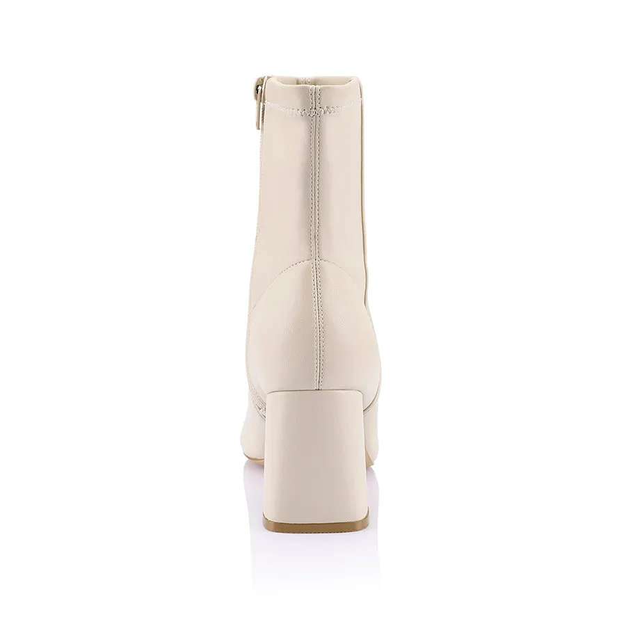 Lizzo Stretch Ankle Boots - Bone Stretch