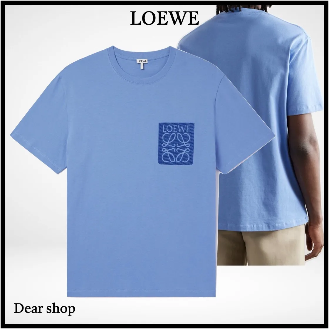 LOEWE  |Street Style Plain Cotton Logo Luxury T-Shirts