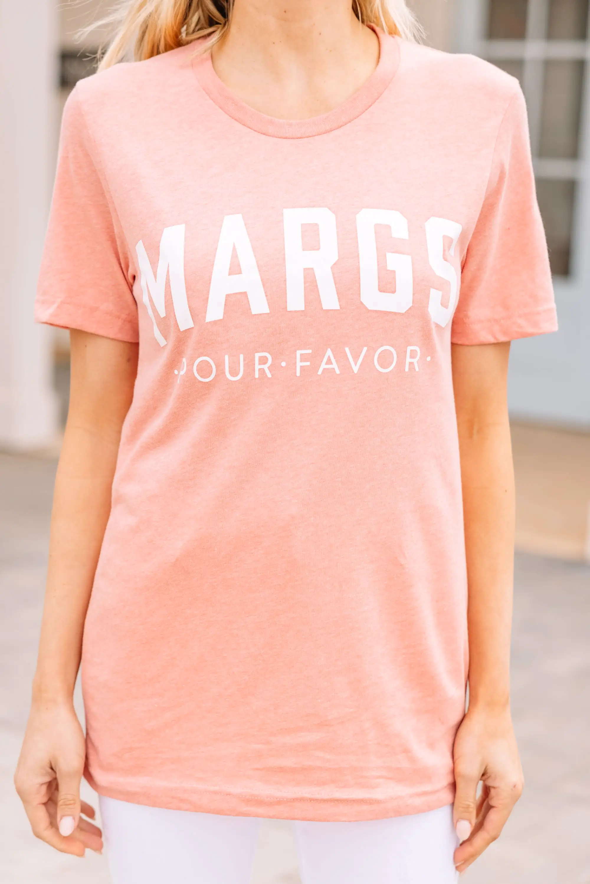 Margs Pour Favor Heather Sunset Orange Graphic Tee