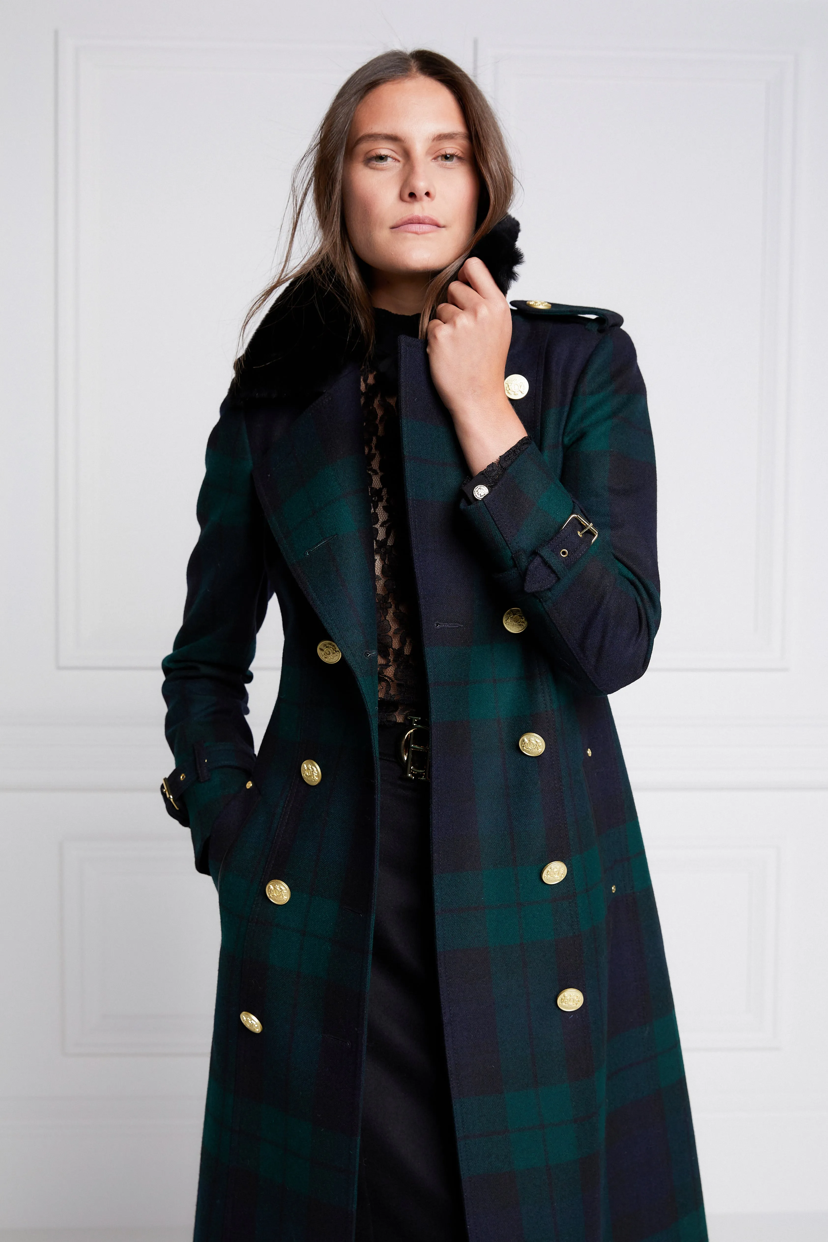 Marlborough Shearling Trench Coat (Blackwatch)