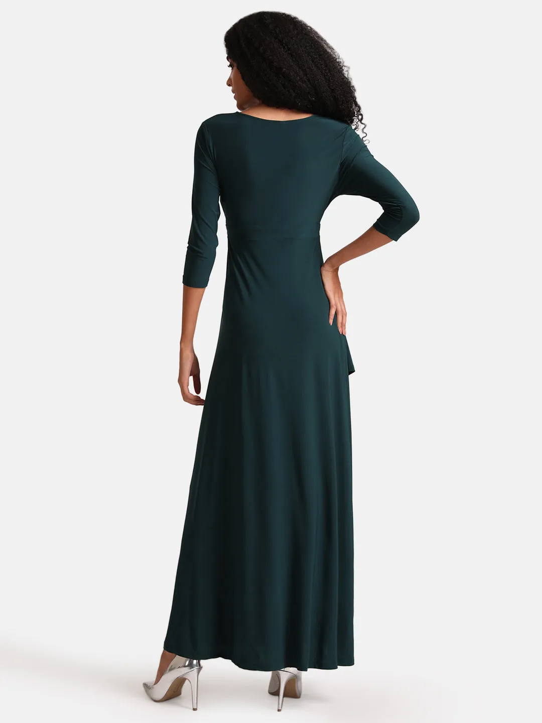 Maxi Dress With Asymettric Hem And Embellishment